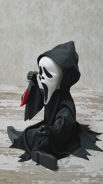 Scream Ghost Face Lives Light Up Animated Sitting Figure