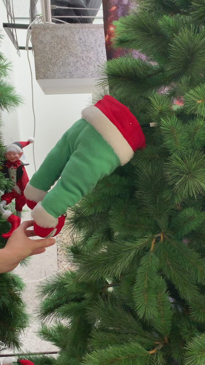 Clip On Kicking Elf Legs with Bells and Music Christmas Tree Decoration 72cm