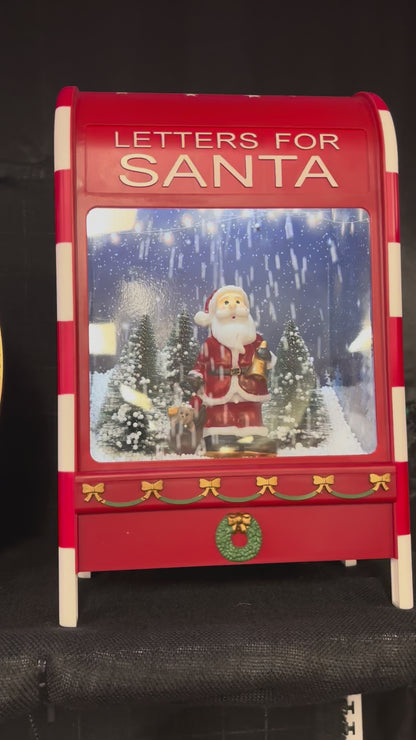 LED Musical Santa Letter Box Christmas Decoration 40cm