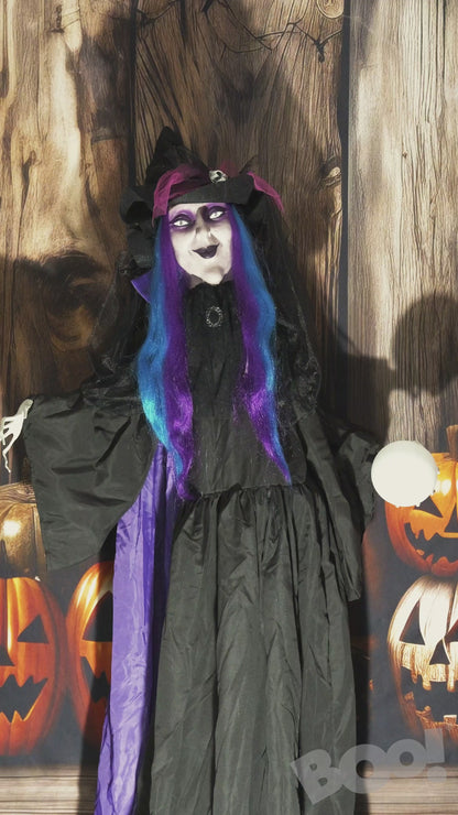Standing Witch Animated Decoration 1.6m