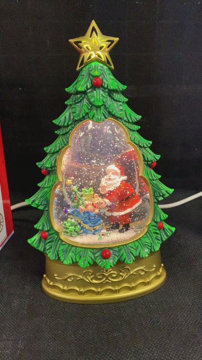 Musical Christmas Tree Glitter Swirl Christmas Decoration 28cm