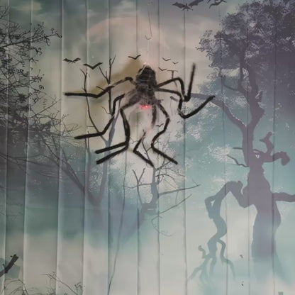 Hanging Black Spider Animated Halloween Decoration 2m