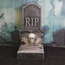 Pop Up Skeleton Tombstone Animated Halloween Decoration 1m
