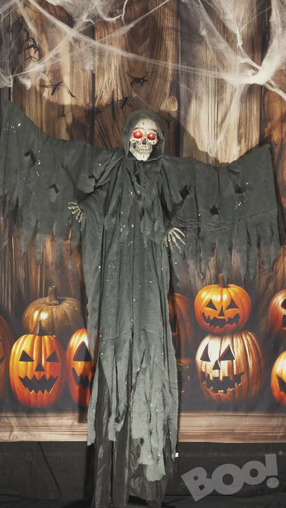 Standing Winged Reaper Animated Decoration 1.9m