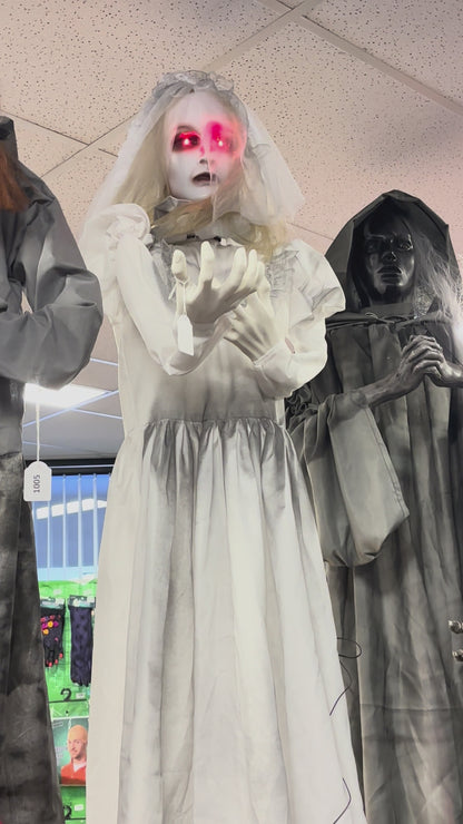 Standing Ghost Bride Animated Halloween Decoration 1.6m