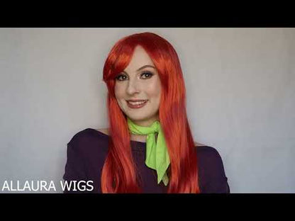 Daphne Long Auburn Wig with Scarf Set