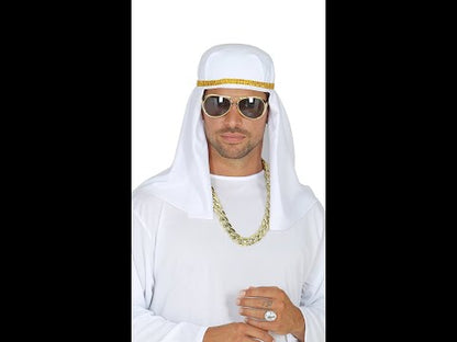 Arab Sheik Headdress Necklace and Glasses Set