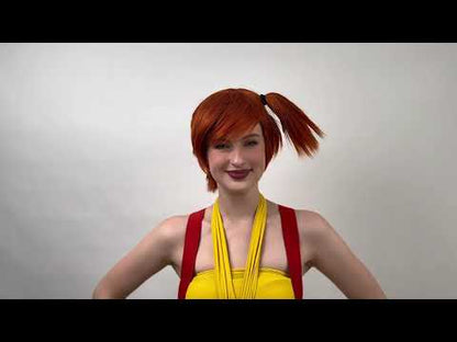 Premium Misty Gym Leader Orange Ponytail Wig