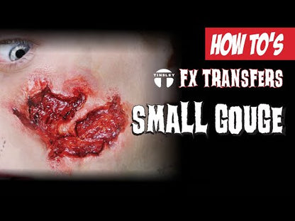 3D Small Gouge Wound FX Appliance Transfer Prosthetic Wound