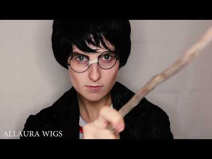 Wizard School Boy Deluxe Black Wig and Glasses Set