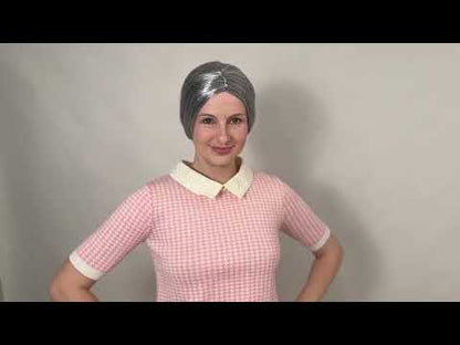 Classic Nana Deluxe Grey Bun Wig