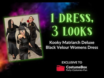 Kooky Matriarch Deluxe Black Velour Womens Dress