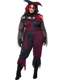 Psycho Jester Plus Size Womens Halloween Costume