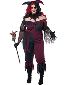 Psycho Jester Plus Size Womens Halloween Costume