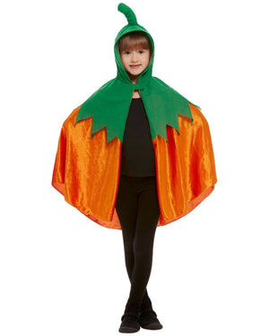 Pumpkin Hooded Kids Cape