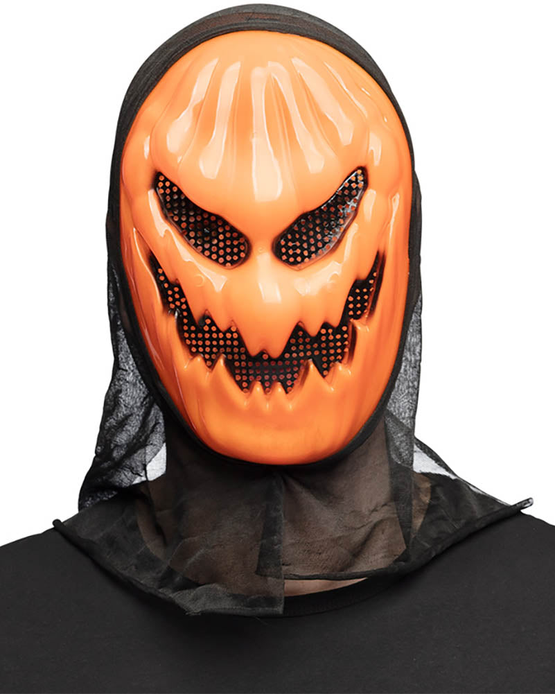 Pumpkin Halloween Mask with Hood