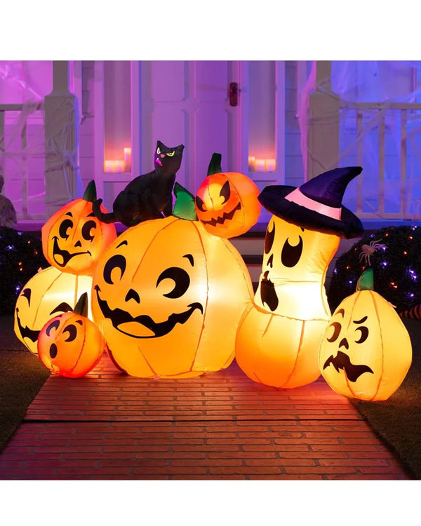 Pumpkins with Black Cat Halloween Inflatable 1.83m
