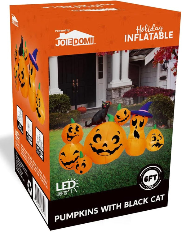 Pumpkins with Black Cat Halloween Inflatable 1.83m