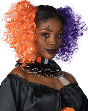 Purple and Orange Curly Clips Wig