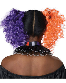 Purple and Orange Curly Clips Halloween Wig
