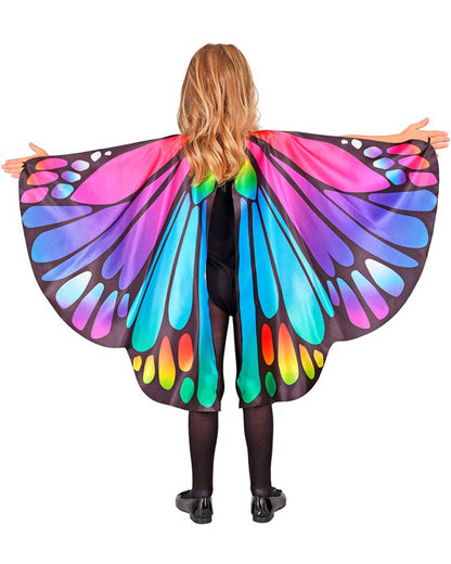 Purple and Pink Butterfly Kids Wing Cape and Eye Mask Set