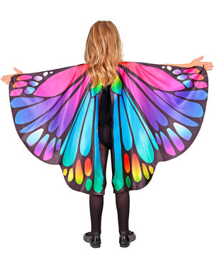 Purple and Pink Butterfly Kids Wing Cape and Eye Mask Set