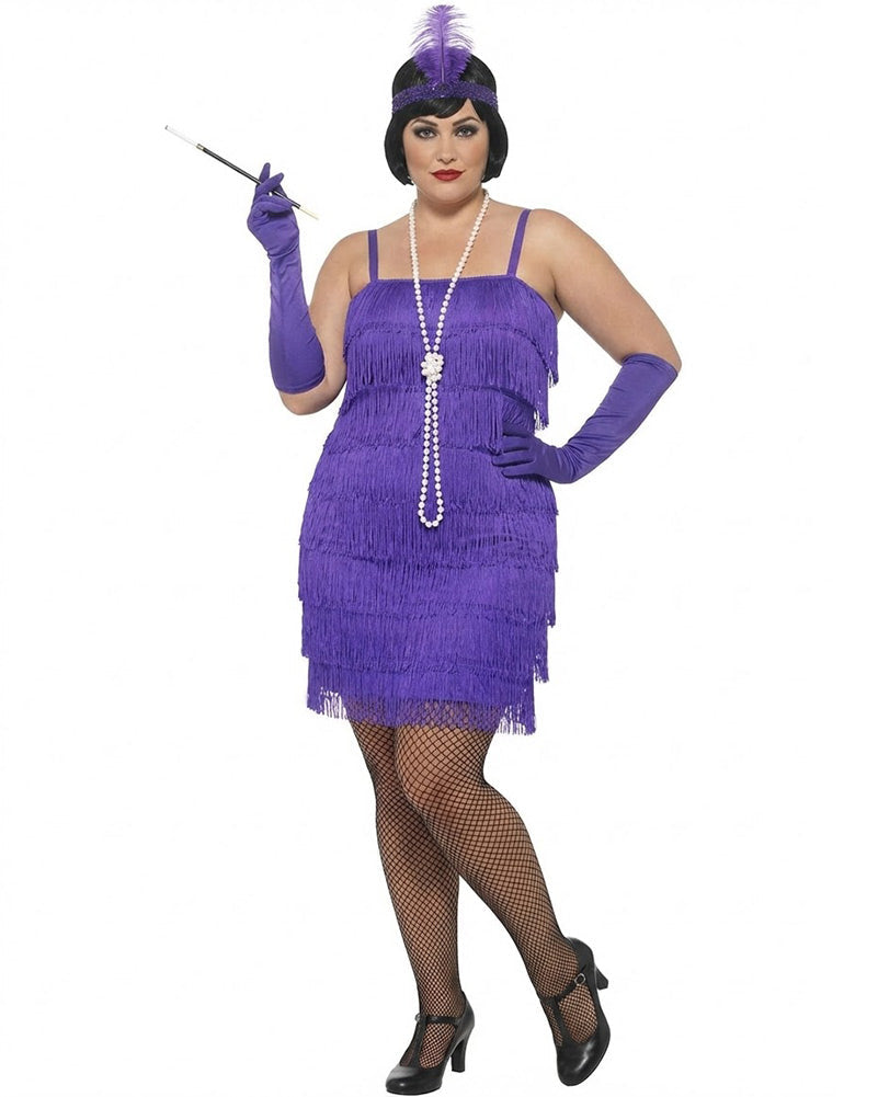 20s Purple Flapper Womens Plus Size Costume