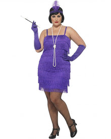 20s Purple Flapper Womens Plus Size Costume