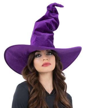Purple Crooked Velour Witch Hat