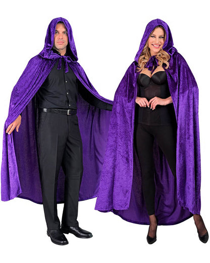 Purple Velvet Hooded Cape 1.4m