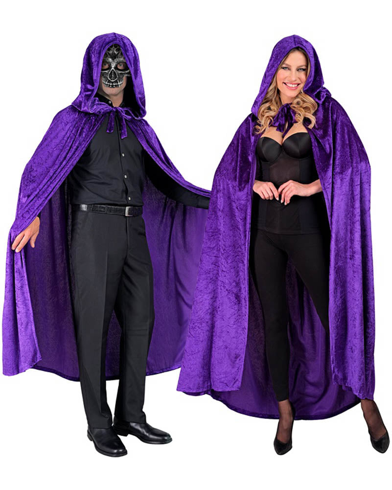 Purple Velvet Hooded Cape 1.4m