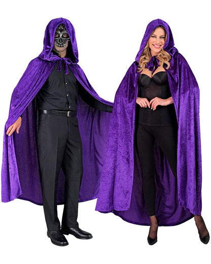 Purple Velvet Hooded Cape 1.4m