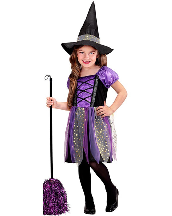 Purple Sparkle Witch Girls Costume