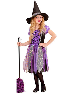 Purple Sparkle Witch Girls Costume
