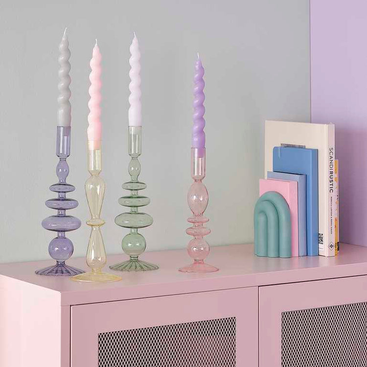 Pastel Wave Yellow Candle Holder