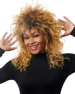 Queen of Rock Deluxe Golden Blonde Mullet Wig