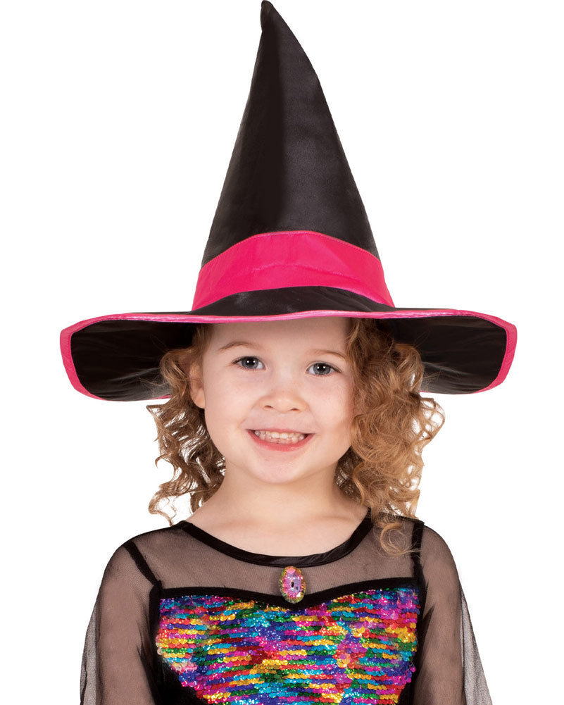 Rainbow Colour Magic Witch Deluxe Girls Costume
