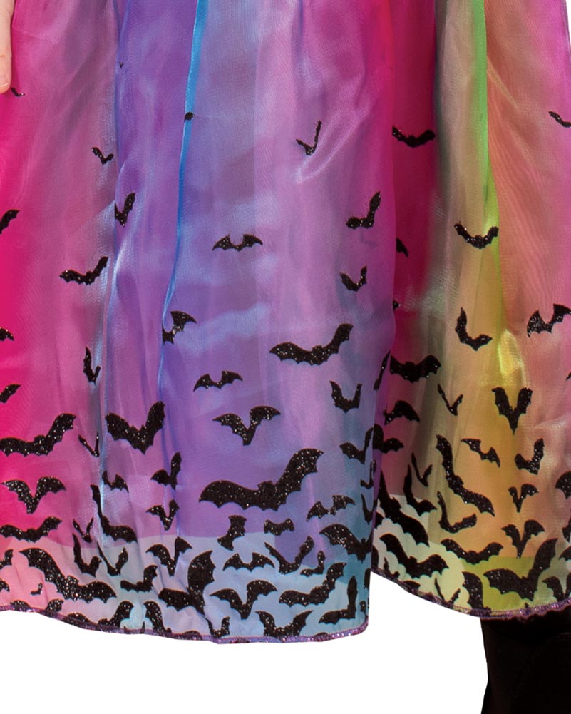 Rainbow Colour Magic Witch Deluxe Girls Costume