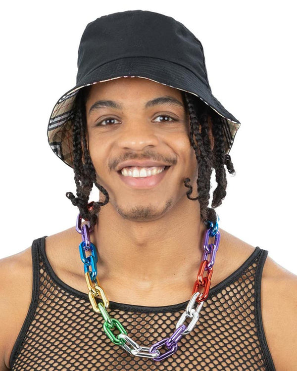 90s Rainbow Metallic Chunky Chain Necklace