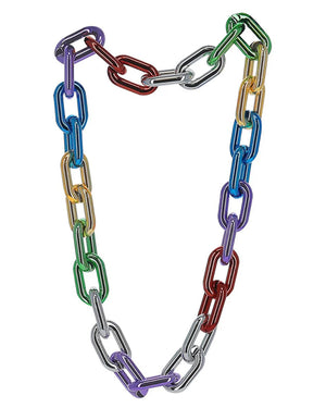 90s Rainbow Metallic Chunky Chain Necklace