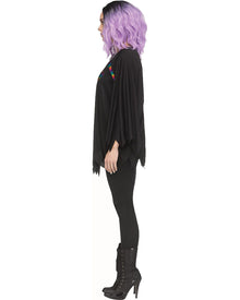 Rainbow Skeleton Poncho Womens Halloween Costume