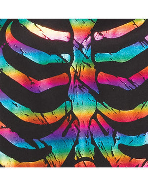 Rainbow Skeleton Poncho Womens Costume