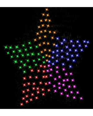 Solar Rainbow 150 Piece LED Star Net Light 150cm x 150cm