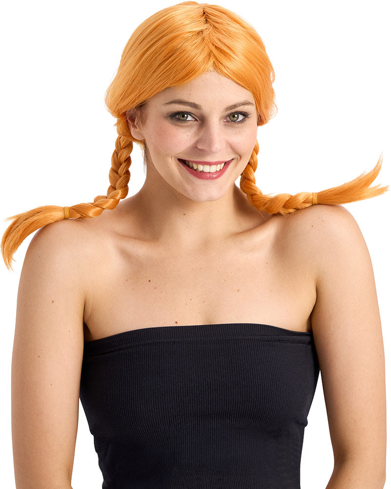 Rebel Deluxe Orange Plaited Wig