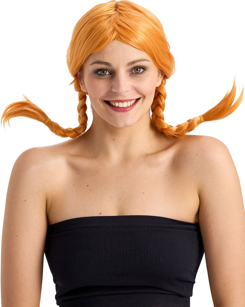 Rebel Deluxe Orange Plaited Wig