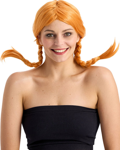 Rebel Deluxe Orange Plaited Wig