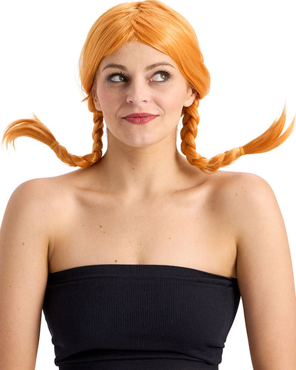 Rebel Deluxe Orange Plaited Wig