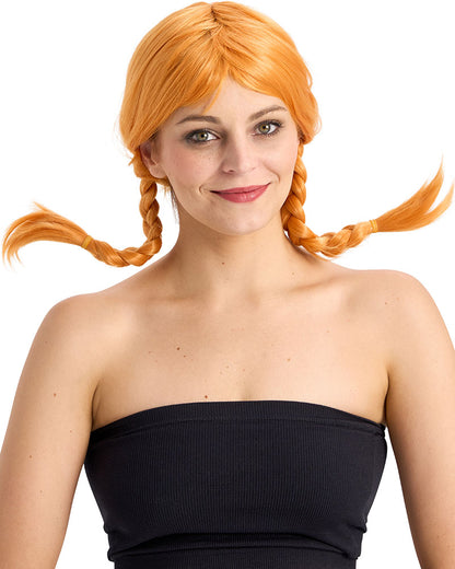 Rebel Deluxe Orange Plaited Wig