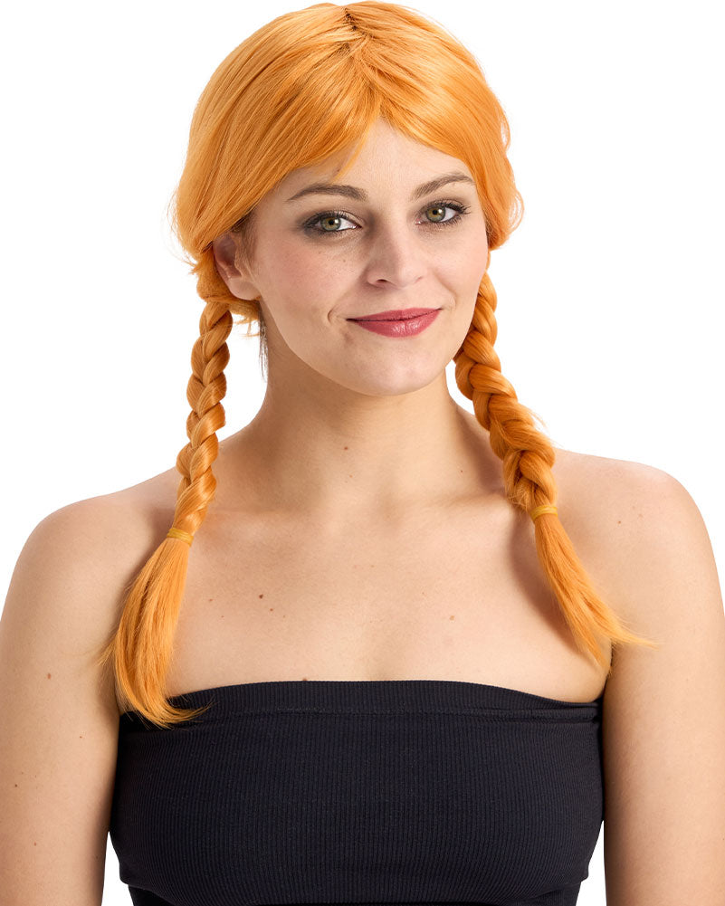 Rebel Deluxe Orange Plaited Wig