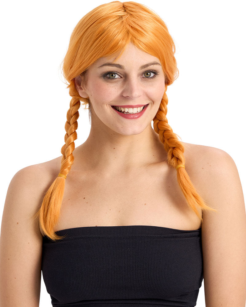 Rebel Deluxe Orange Plaited Wig